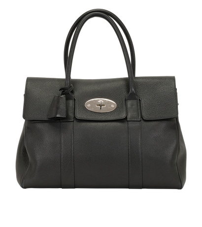 Bayswater, &pound;495, Handbags, Dark Grey, Leather, Front view